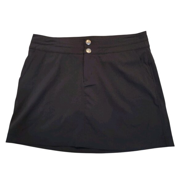 Prana Skort Skirt Black Size 6 Pockets  Drawstring Hiking Outdoor Golf Tennis - Picture 1 of 12